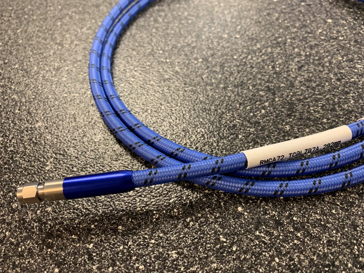 Braided RF cable assembly with SMA connector